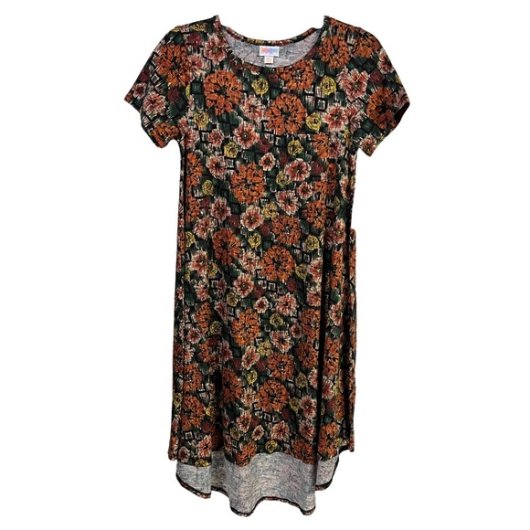 LuLaRoe Dress Multicolor Floral Hi Lo Hem Simply Comfortable NEW Carly Size XXS - Picture 1 of 9
